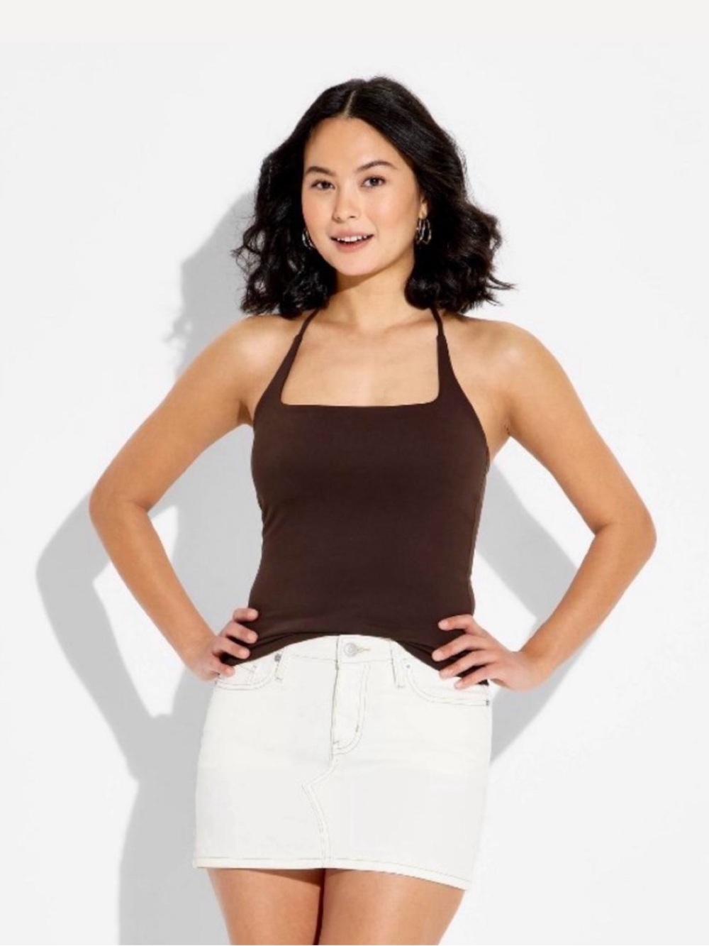Wild Fable Butterbliss Joy Halter Top in Brown